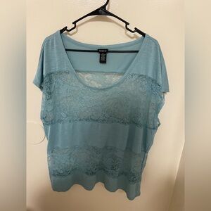 ✨Torrid Baby Blue Lace Top Size 2